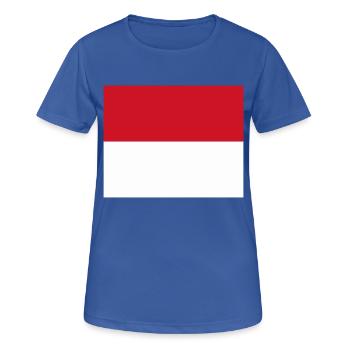 Flagge von Monaco / Drapeau Monaco - Frauen T-Shirt atmungsaktiv - Royalblau - Vorne - AI Model Female 172 light (172cm)