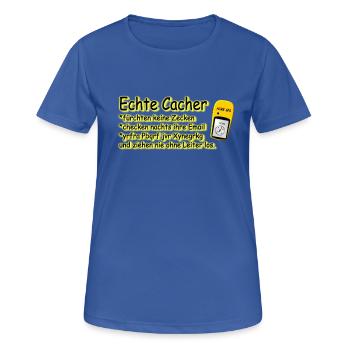 echte cacher - Frauen T-Shirt atmungsaktiv - Royalblau - Vorne - AI Model Female 172 light (172cm)