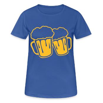 anstossen 2 freunde paar mass glas bayern deutschl - Frauen T-Shirt atmungsaktiv - Royalblau - Vorne - AI Model Female 172 light (172cm)