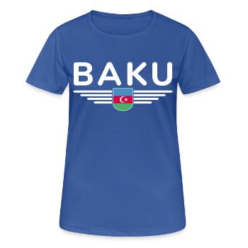 T-Shirt Bakou – Pour les fans de la capitale - T-shirt respirant Femme - bleu royal - Devant - AI Model Female 172 light (172cm)