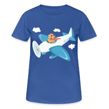 Boo und Flugzeug oo-Serie - Frauen T-Shirt atmungsaktiv - Royalblau - Vorne - AI Model Female 172 light (172cm)