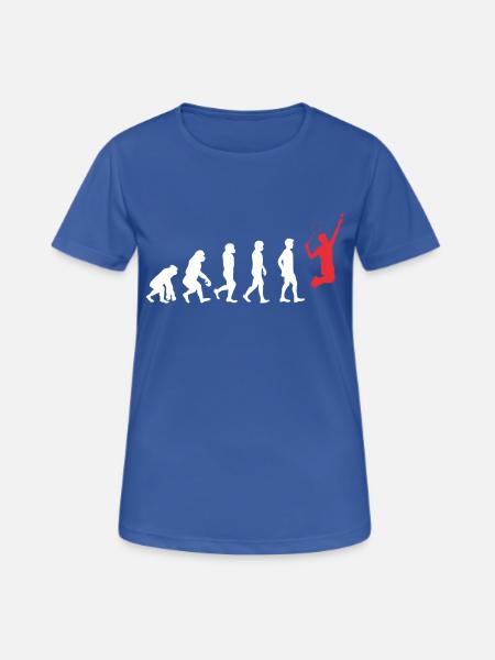 Badminton Evolution Badmintonspieler Entwicklung - Frauen T-Shirt atmungsaktiv - Royalblau