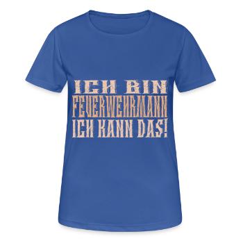 Ich bin Feuerwehrmann - Frauen T-Shirt atmungsaktiv - Royalblau - Vorne - AI Model Female 172 light (172cm)