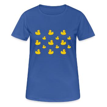 Masque facial de canard jaune masque facial - T-shirt respirant Femme - bleu royal - Devant - AI Model Female 172 light (172cm)