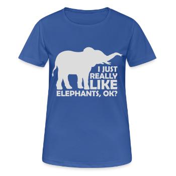 I really like elephants - Women's Breathable T-Shirt - royal blue - Front - AI Model Female 172 light (172cm)