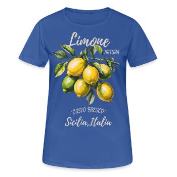 Limone Citrus Italia Design - Frauen T-Shirt atmungsaktiv - Royalblau - Vorne - AI Model Female 172 light (172cm)