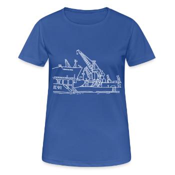 Hamburger Hafen (Dock 11) weiss - Frauen T-Shirt atmungsaktiv - Royalblau - Vorne - AI Model Female 172 light (172cm)