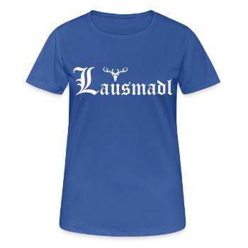 Lausmadl mit Hirsch - Frauen T-Shirt atmungsaktiv - Royalblau - Vorne - AI Model Female 172 light (172cm)