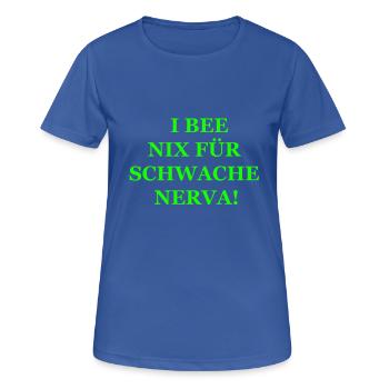 Schwäbische TShirts mit lustigem Schwaben Spruch. - Frauen T-Shirt atmungsaktiv - Royalblau - Vorne - AI Model Female 172 light (172cm)