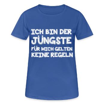 Ich bin der Jüngste - Frauen T-Shirt atmungsaktiv - Royalblau - Vorne - AI Model Female 172 light (172cm)