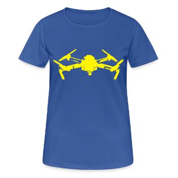 Drohne gelb - Frauen T-Shirt atmungsaktiv - Royalblau - Vorne - AI Model Female 172 light (172cm)