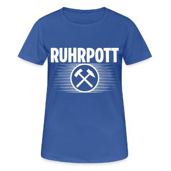 Ruhrpott Glueck auf - Frauen T-Shirt atmungsaktiv - Royalblau - Vorne - AI Model Female 172 light (172cm)