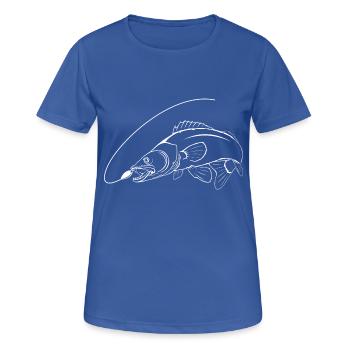 Zander mit Schnur 2 - Frauen T-Shirt atmungsaktiv - Royalblau - Vorne - AI Model Female 172 light (172cm)