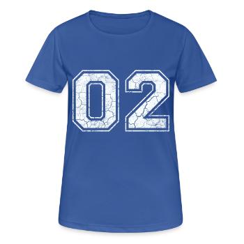 02 dans blanc in Used Look - T-shirt respirant Femme - bleu royal - Devant - AI Model Female 172 light (172cm)