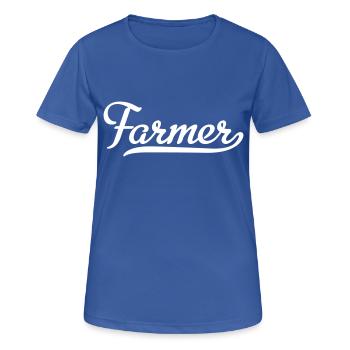 FARMER - Frauen T-Shirt atmungsaktiv - Royalblau - Vorne - AI Model Female 172 light (172cm)