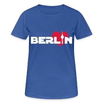 Love Berlin mit Fernsehturm - Frauen T-Shirt atmungsaktiv - Royalblau - Vorne - AI Model Female 172 light (172cm)