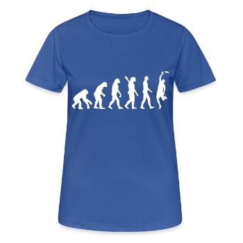 L'évolution du frisbee - T-shirt respirant Femme - bleu royal - Devant - AI Model Female 172 light (172cm)