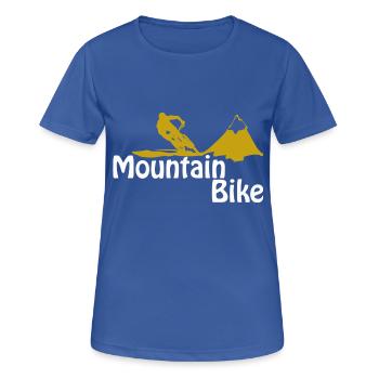mountain bike - T-shirt respirant Femme - bleu royal - Devant - AI Model Female 172 light (172cm)