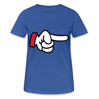 Finger pointing / pointing finger (3c) - Women's Breathable T-Shirt - royal blue - Front - AI Model Female 172 light (172cm)