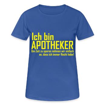 ich bin apotheker - Frauen T-Shirt atmungsaktiv - Royalblau - Vorne - AI Model Female 172 light (172cm)