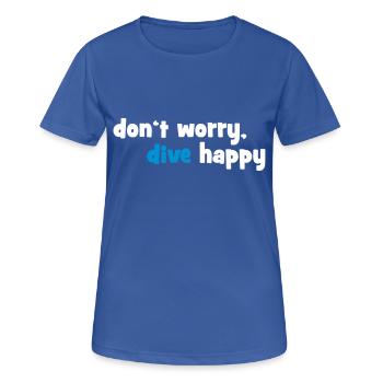 plonger - T-shirt respirant Femme - bleu royal - Devant - AI Model Female 172 light (172cm)