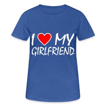 I love my girlfriend - Frauen T-Shirt atmungsaktiv - Royalblau - Vorne - AI Model Female 172 light (172cm)