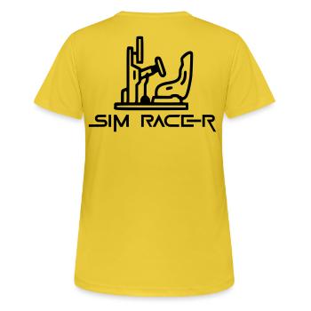 Sim Racer - Frauen T-Shirt atmungsaktiv - Sonnengelb - Hinten - AI Model Female 172 dark (172cm)