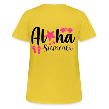 Aloha Summer - Women's Breathable T-Shirt - sunshine - Back - AI Model Female 172 dark (172cm)