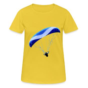 Paragliding - Frauen T-Shirt atmungsaktiv - Sonnengelb - Vorne - AI Model Female 172 dark (172cm)