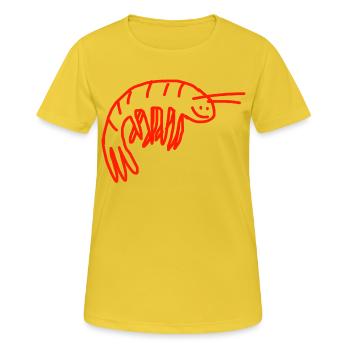 Shrimp - Frauen T-Shirt atmungsaktiv - Sonnengelb - Vorne - AI Model Female 172 dark (172cm)