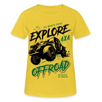 Explore - Véhicules tout-terrain - 4x4 - T-shirt respirant Femme - jaune soleil - Devant - AI Model Female 172 dark (172cm)
