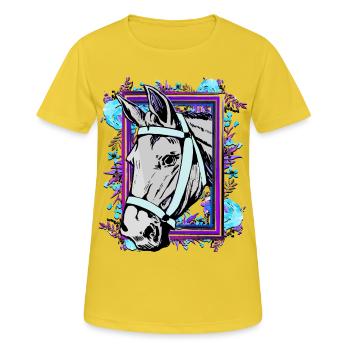 Riding - rider - equestrian sport - horse head - horse - Women's Breathable T-Shirt - sunshine - Front - AI Model Female 172 dark (172cm)