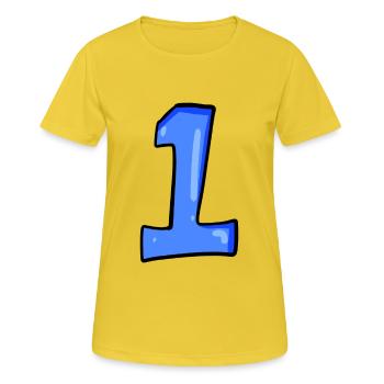 Paragraphe 1 Bleu - Numéro un - T-shirt respirant Femme - jaune soleil - Devant - AI Model Female 172 dark (172cm)