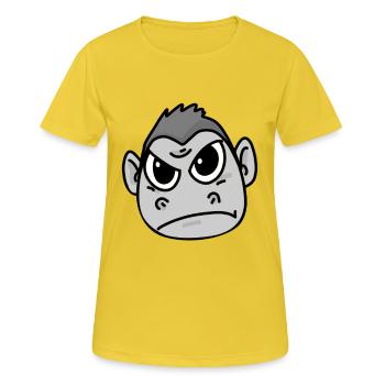 Gorille en colère - T-shirt respirant Femme - jaune soleil - Devant - AI Model Female 172 dark (172cm)