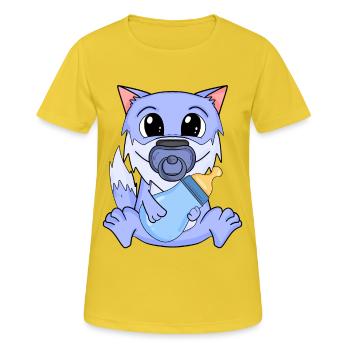 Baby Wolf - Frauen T-Shirt atmungsaktiv - Sonnengelb - Vorne - AI Model Female 172 dark (172cm)