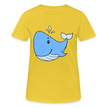 Wal - Frauen T-Shirt atmungsaktiv - Sonnengelb - Vorne - AI Model Female 172 dark (172cm)