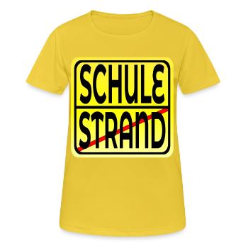 Ferienende Schulanfang - Frauen T-Shirt atmungsaktiv - Sonnengelb - Vorne - AI Model Female 172 dark (172cm)