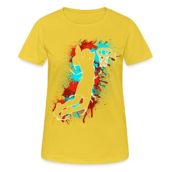 Basketball Basketballer - Frauen T-Shirt atmungsaktiv - Sonnengelb - Vorne - AI Model Female 172 dark (172cm)