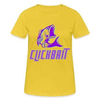 Appât à clics - T-shirt respirant Femme - jaune soleil - Devant - AI Model Female 172 dark (172cm)