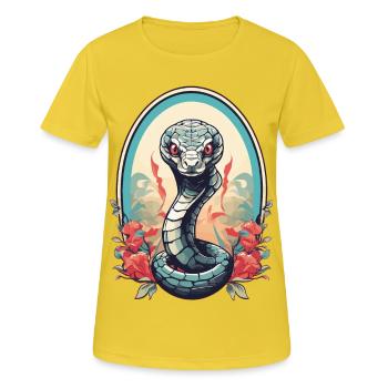 Cobra Snake - Women's Breathable T-Shirt - sunshine - Front - AI Model Female 172 dark (172cm)