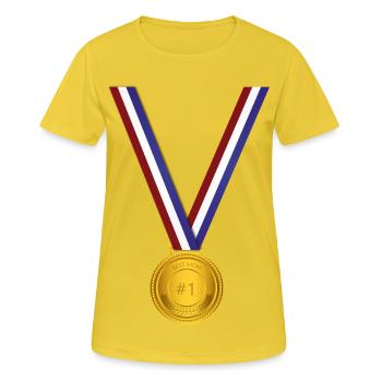 Medal of Excellence Mom - Women's Breathable T-Shirt - sunshine - Front - AI Model Female 172 dark (172cm)