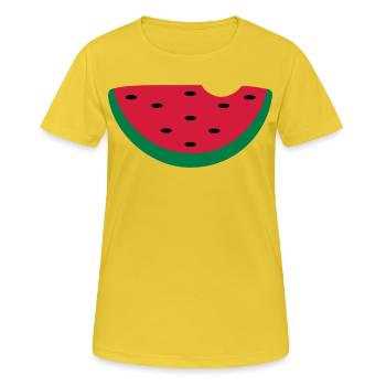 Melone - Frauen T-Shirt atmungsaktiv - Sonnengelb - Vorne - AI Model Female 172 dark (172cm)
