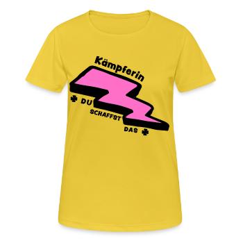 Glücksbringer: Du schaffst das! Kämpferin - Frauen T-Shirt atmungsaktiv - Sonnengelb - Vorne - AI Model Female 172 dark (172cm)