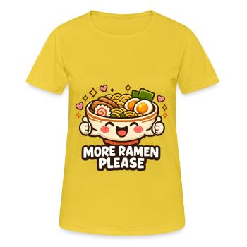 Niedliche Ramen Nudeln Bowl - Frauen T-Shirt atmungsaktiv - Sonnengelb - Vorne - AI Model Female 172 dark (172cm)