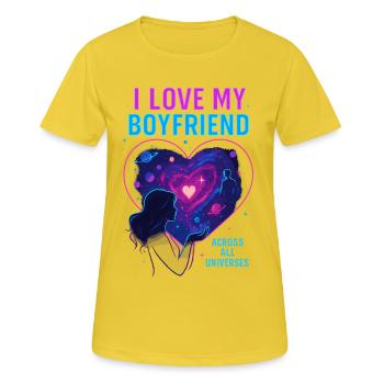 Valentinstag Boyfriend Liebe - Frauen T-Shirt atmungsaktiv - Sonnengelb - Vorne - AI Model Female 172 dark (172cm)