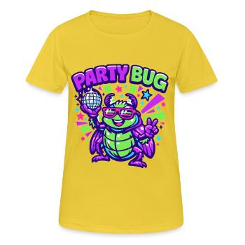 Party Bug  - Frauen T-Shirt atmungsaktiv - Sonnengelb - Vorne - AI Model Female 172 dark (172cm)