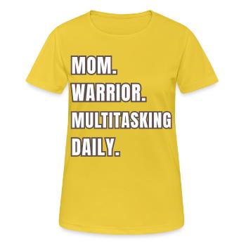 Mutterkönigin des Alltags - Frauen T-Shirt atmungsaktiv - Sonnengelb - Vorne - AI Model Female 172 dark (172cm)