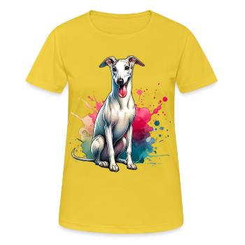 Windhund Geschenk - Frauen T-Shirt atmungsaktiv - Sonnengelb - Vorne - AI Model Female 172 dark (172cm)
