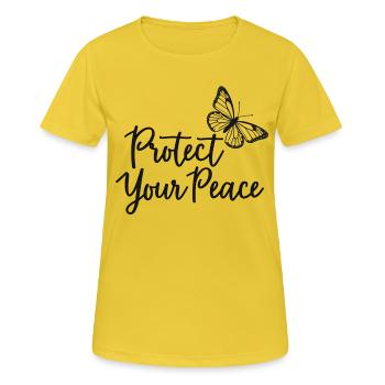 Protect Your Peace Butterfly Inner Peace - Women's Breathable T-Shirt - sunshine - Front - AI Model Female 172 dark (172cm)
