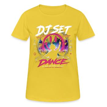 DJ Set Dance Neon Night Disco Disco Clubbing - Women's Breathable T-Shirt - sunshine - Front - AI Model Female 172 dark (172cm)